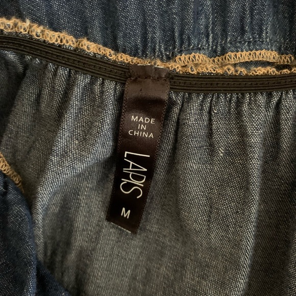 Lapis Chambray Tiered Smocked Maxi‎ Dress Size Medium Blue - Picture 2 of 9